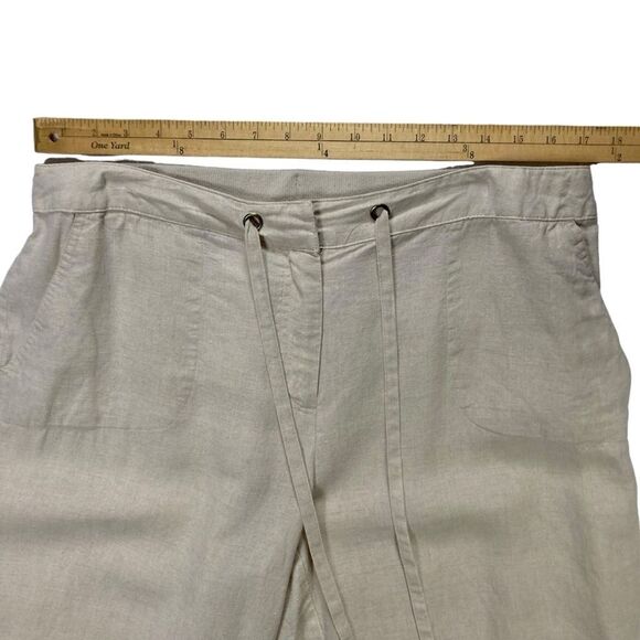 Charter Club Linen Pants Womens 14 Beige Straight Leg Summer Breathable Relaxed - Picture 8 of 10